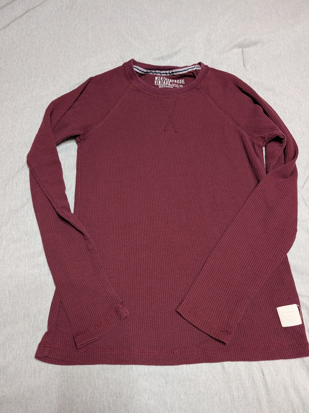 Weatherproof Kids Thermal Long-Sleeve Tee - Burgundy Size Large